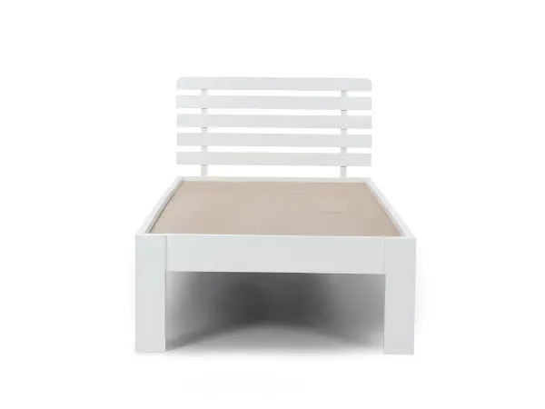 Alexa Solid Wood Single Bed in White Finish